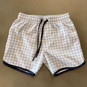 Minnow Swim Blue Gingham Swim Trunks Shorts Boys Size 9/10